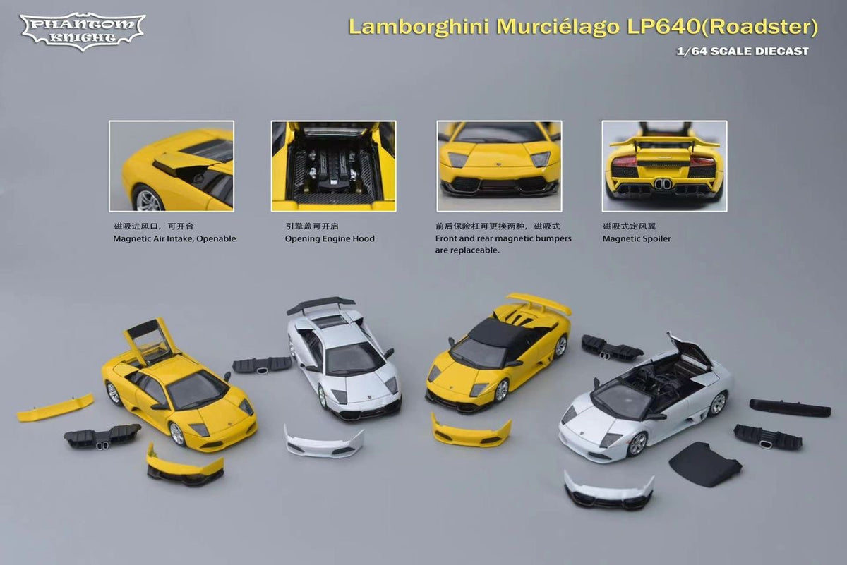 Phantom Knight 1:64 Lamborghini Murciélago LP640 Coupe/Roadster Diecast Model