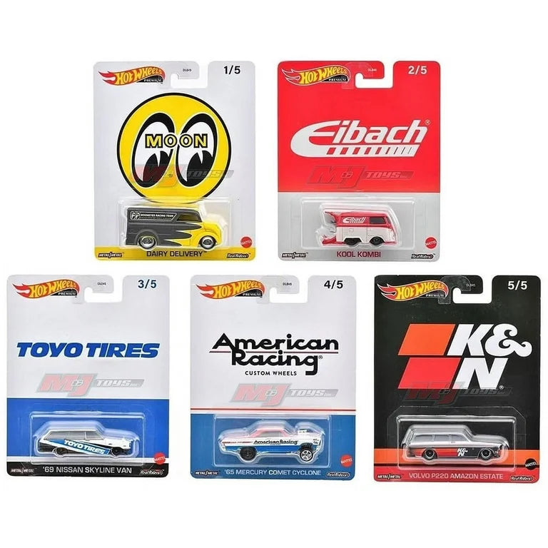 Hot Wheels Premium  – 1:64 Scale Die-Cast Cars (Set of 5)